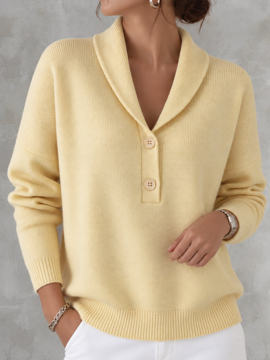 Adriana | Jersey de Punto con Cuello Chal y Botones