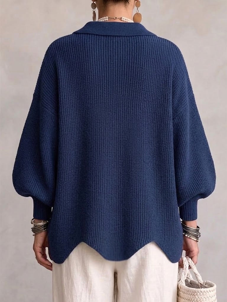 Clara™ | Cárdigan Oversize con Cuello y Botones Dorados