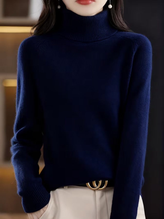 Elara™ | Jersey de Punto Fino con Cuello Alto