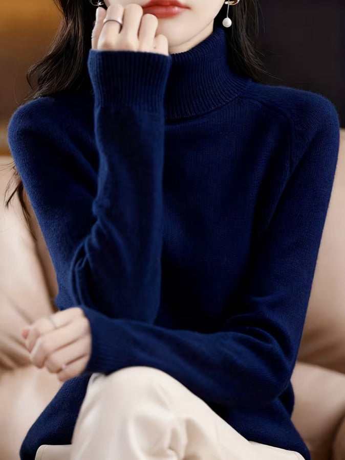 Elara™ | Jersey de Punto Fino con Cuello Alto